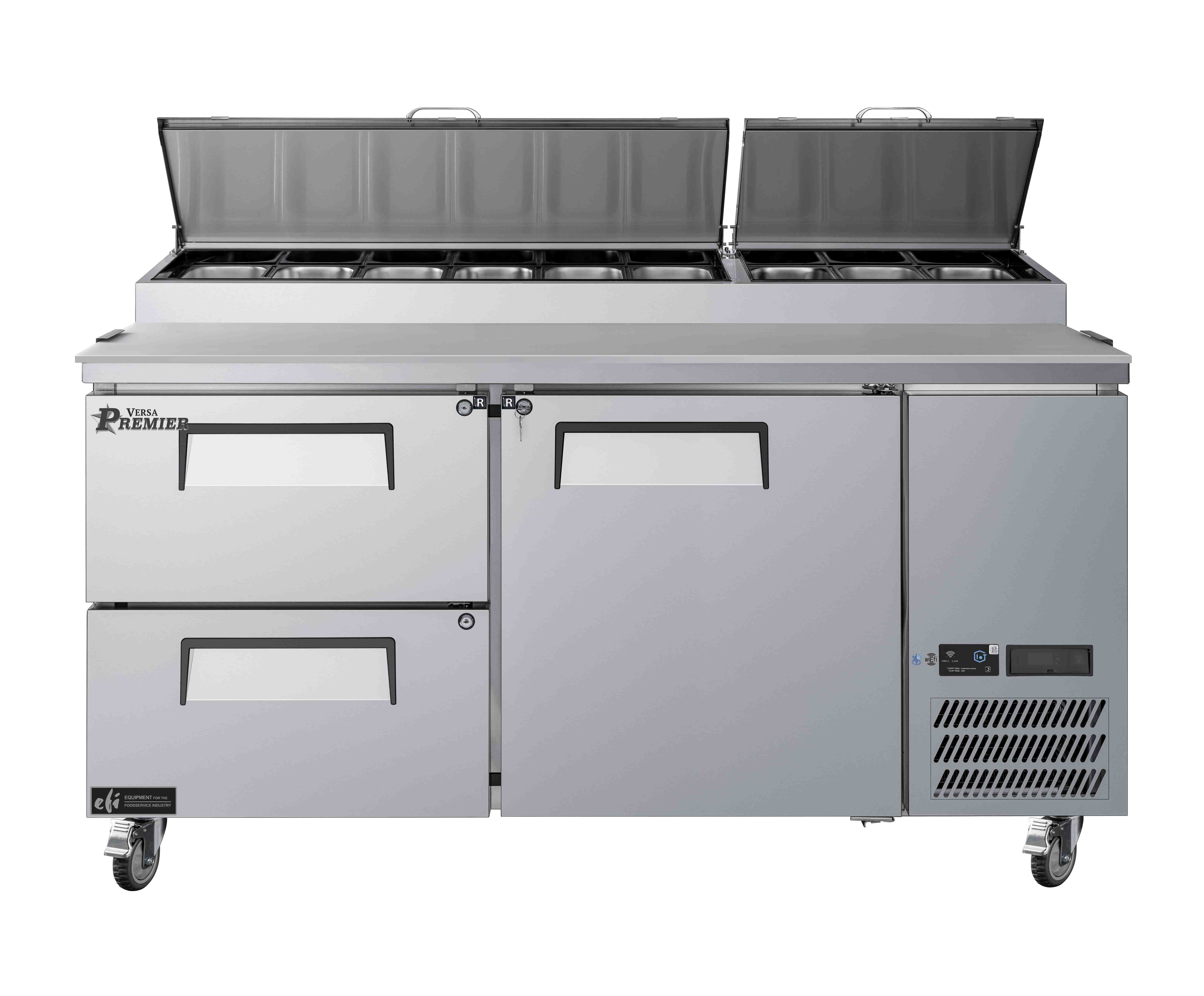 67 Inch 2 Drawer 1door Refrigerated Pizza Prep Table CPDW2-67VCP